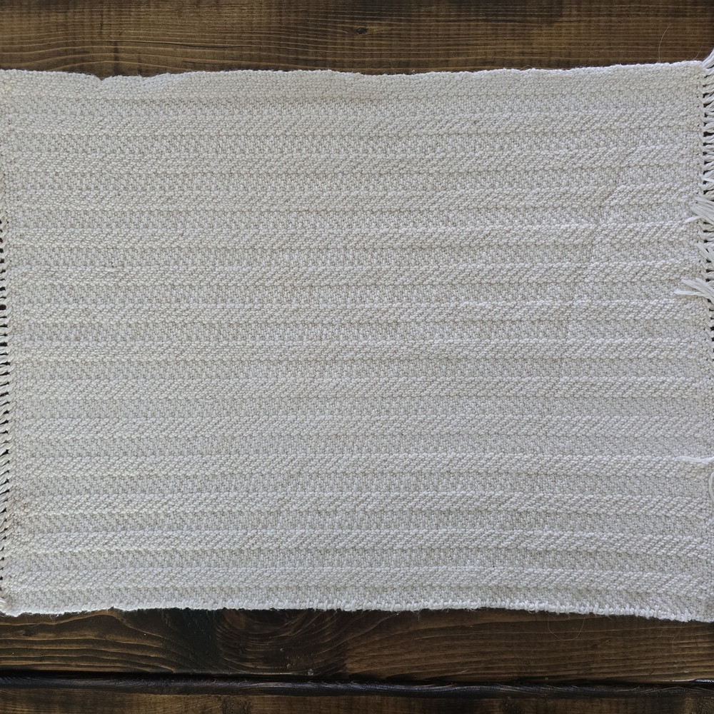 Hand Loomed Cream Mat